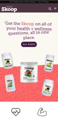 Podgląd witryny Healthy Skoop, medium z kraju Stany Zjednoczone do artykułów sponsorowanych