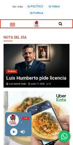 Anteprima del sito Ciudad y Poder, media di Messico per articoli sponsorizzati