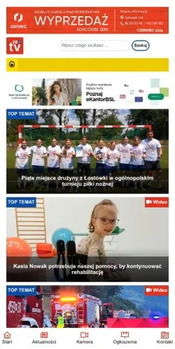 Preview of the TV28 Limanowa website, a media outlet in Poland for sponsored articles
