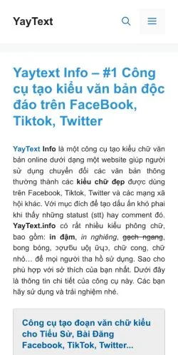 Anteprima del sito Yaytext Info, media di Vietnam per articoli sponsorizzati