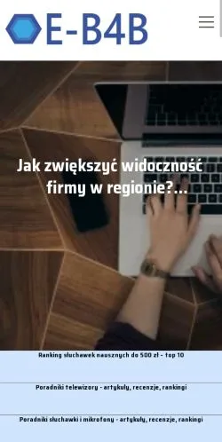 Pré-visualização do site E-B4B, meio de Polônia para artigos patrocinados