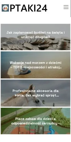 Anteprima del sito Ptaki24 Turystyka i Zwierzęta, media di Polonia per articoli sponsorizzati