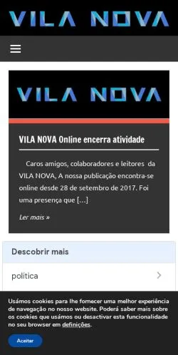 Anteprima del sito Vila Nova, media di Portogallo per articoli sponsorizzati