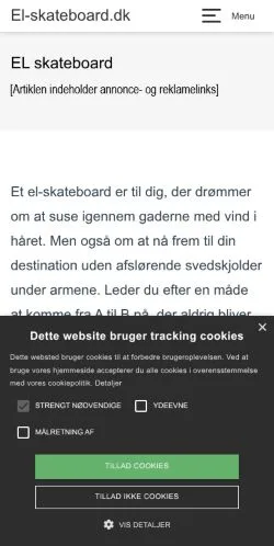 Anteprima del sito EL Skateboard, media di Danimarca per articoli sponsorizzati