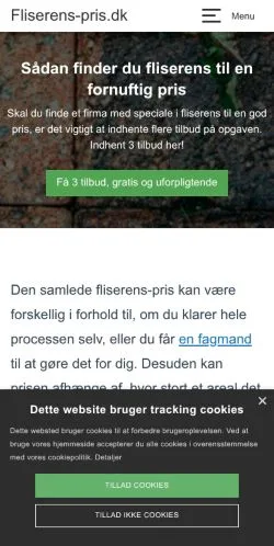 Anteprima del sito Fliserens Pris, media di Danimarca per articoli sponsorizzati