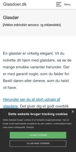 Preview of the Glasdør website, a media outlet in Denmark for sponsored articles