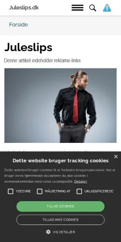 Preview of the Juleslips website, a media outlet in Denmark for sponsored articles