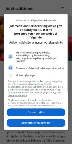 스폰서 기사용 덴마크 매체 Juletraditioner 사이트 미리보기