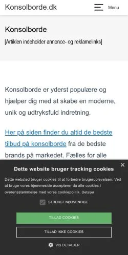 スポンサード記事向けのデンマークメディア、Konsolbordeのサイトプレビュー
