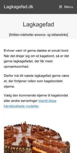 Anteprima del sito Lagkagefad, media di Danimarca per articoli sponsorizzati