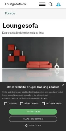 Anteprima del sito Loungesofa, media di Danimarca per articoli sponsorizzati