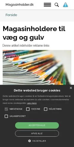 スポンサード記事向けのデンマークメディア、Magasinholderのサイトプレビュー