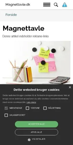 Anteprima del sito Magnettavle, media di Danimarca per articoli sponsorizzati