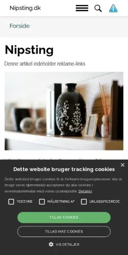 Vorschau der Website Nipsting Til Hjemmet, Medium aus Dänemark für gesponserte Artikel