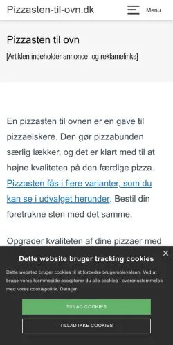 스폰서 기사용 덴마크 매체 Pizzasten Til Ovn 사이트 미리보기