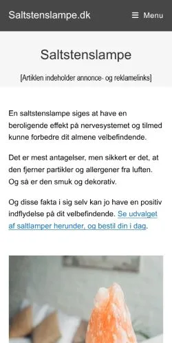 Anteprima del sito Saltstenslampe, media di Danimarca per articoli sponsorizzati