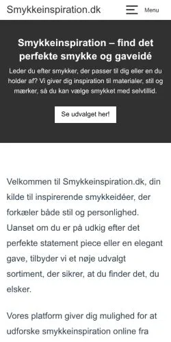 Anteprima del sito Smykkeinspiration, media di Danimarca per articoli sponsorizzati
