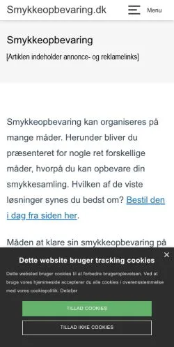 Podgląd witryny Smykkeopbevaring, medium z kraju Dania do artykułów sponsorowanych