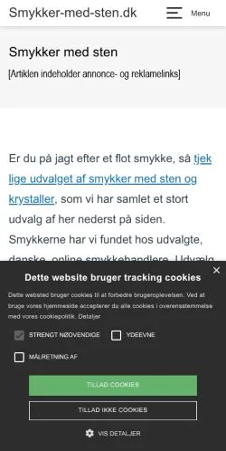 스폰서 기사용 덴마크 매체 Smykker Med Sten 사이트 미리보기