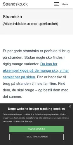 Vorschau der Website Strandsko Guiden, Medium aus Dänemark für gesponserte Artikel