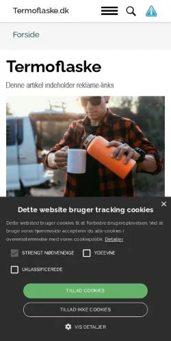 Aperçu du site Termoflaske, média de Danemark pour articles sponsorisés