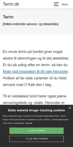 Forhåndsvisning av nettstedet Terrin, medium fra Danmark for sponsede artikler