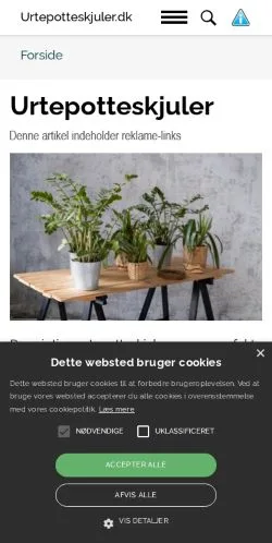 Anteprima del sito Urtepotteskjuler, media di Danimarca per articoli sponsorizzati