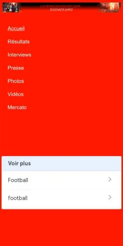 Anteprima del sito OGC Nice Actualités, media di Francia per articoli sponsorizzati