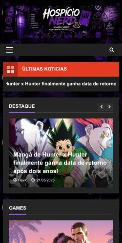 Anteprima del sito Hospicio Nerd, media di Brasile per articoli sponsorizzati