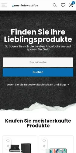 Vista previa del sitio Iam Interactive, medio de Alemania para artículos patrocinados