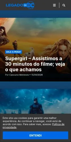 Voorbeeld van de site Legado da DC, medium uit Brazilië voor gesponsorde artikelen