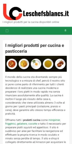 Anteprima del sito Les Chefs Blancs, media di Italia per articoli sponsorizzati