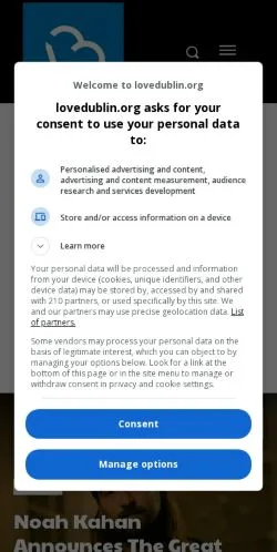 スポンサード記事向けのアメリカ合衆国メディア、Lovedublinのサイトプレビュー