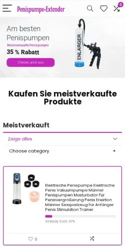 Podgląd witryny Penispumpe Extender, medium z kraju Niemcy do artykułów sponsorowanych