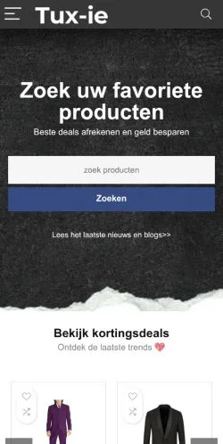 Anteprima del sito Tux-ie, media di Paesi Bassi per articoli sponsorizzati