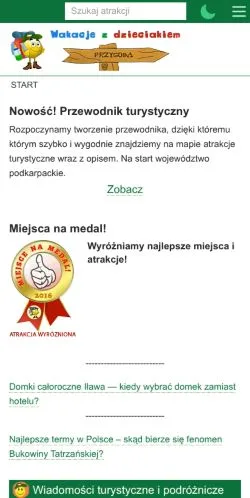 Vorschau der Website Wakacje Z Dzieciakiem, Medium aus Polen für gesponserte Artikel