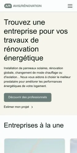 스폰서 기사용 프랑스 매체 Avis Rénovation 사이트 미리보기