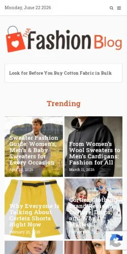 스폰서 기사용 영국 매체 The Fashion Blog 사이트 미리보기