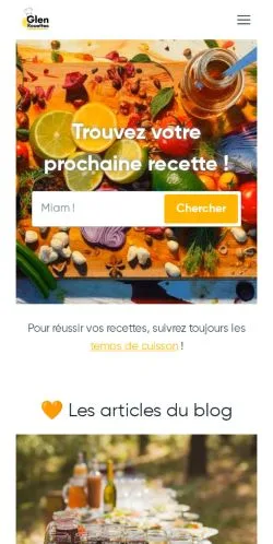 Podgląd witryny Glen Recettes, medium z kraju Francja do artykułów sponsorowanych