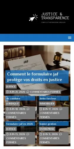 Anteprima del sito Justice & Transparence, media di Francia per articoli sponsorizzati