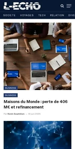 Sponsorlu makaleler için Fransa medyası L-Echo sitesinin önizlemesi