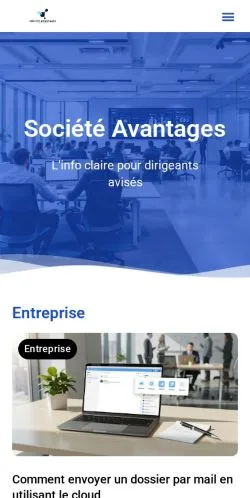 Anteprima del sito Société Avantages, media di Francia per articoli sponsorizzati