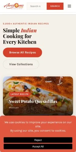 Anteprima del sito Awesome Cuisine, media di Stati Uniti per articoli sponsorizzati