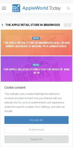 Aperçu du site Apple World Today, média de États-Unis pour articles sponsorisés