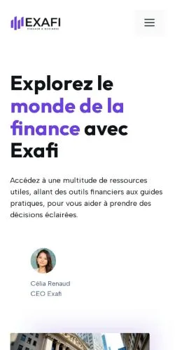 Aperçu du site Exafi, média de France pour articles sponsorisés