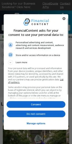 Forhåndsvisning av nettstedet FinancialContent, medium fra USA for sponsede artikler