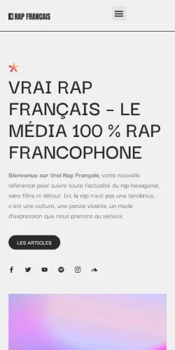 Anteprima del sito Vrai Rap Français, media di Francia per articoli sponsorizzati