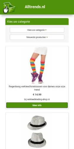 Podgląd witryny Alle trends van nu!, medium z kraju Holandia do artykułów sponsorowanych