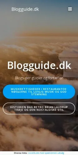Förhandsvisning av webbplatsen Blogguide, medium i Danmark för sponsrade artiklar