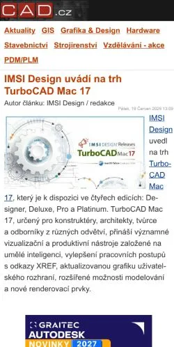 Podgląd witryny cad, medium z kraju Czechy do artykułów sponsorowanych
